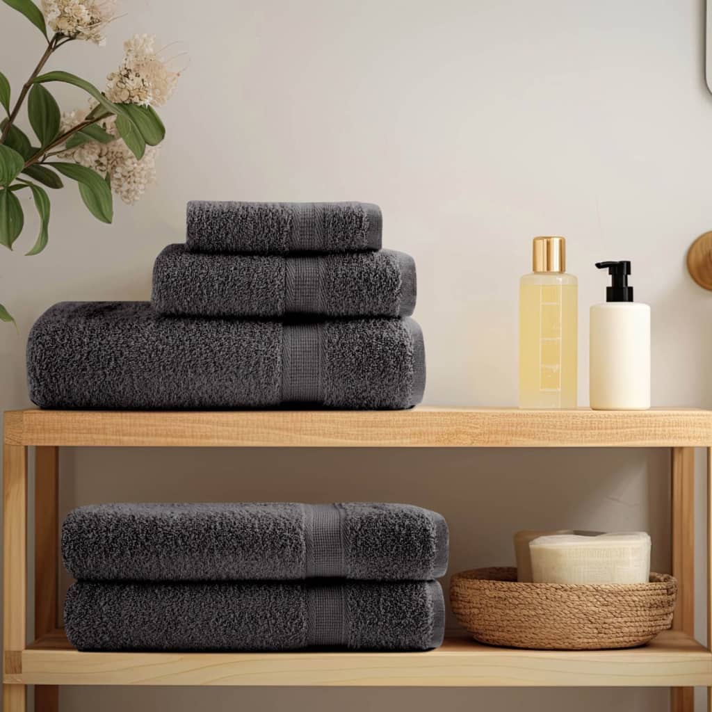 Vidaxl premium washandjes solund 50 stuks antraciet 30x30cm 600 g m²