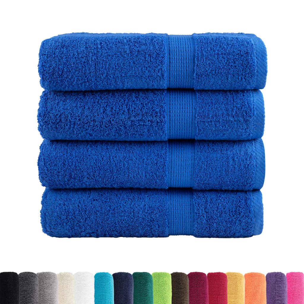 Vidaxl badhanddoeken solund 4 st 600 g m² 70x140 cm blauw