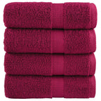 Vidaxl premium washandjes solund 4 stuks bordeaux 30x30 cm 600 g m²