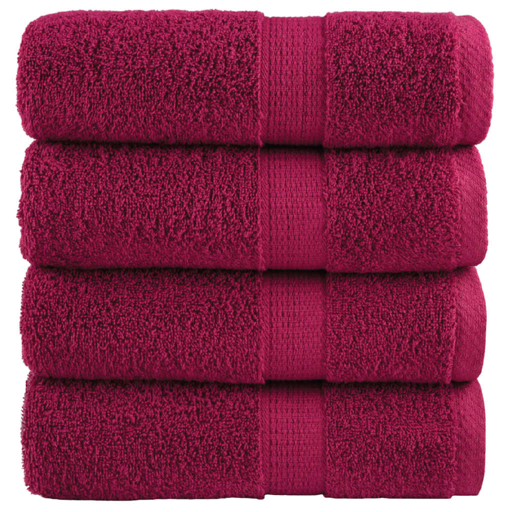 Vidaxl premium washandjes solund 4 stuks bordeaux 30x30 cm 600 g m²