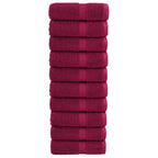 Vidaxl premium washandjes solund 10 stuks bordeaux 30x30 cm 600 g m²