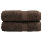 Vidaxl premium washandjes solund 2 stuks bruin 30x30 cm 600 g m²
