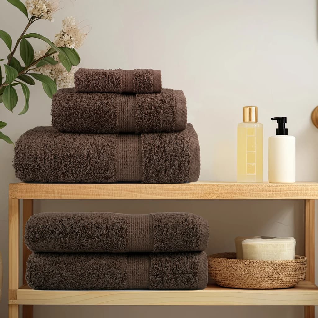 Vidaxl premium washandjes solund 2 stuks bruin 30x30 cm 600 g m²