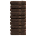 Vidaxl badhanddoeken solund 10 st 600 g m² 70x140 cm bruin