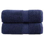 Vidaxl premium washandjes solund 2 stuks marineblauw 30x30 cm 600 g m²