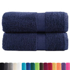 Vidaxl premium washandjes solund 2 stuks marineblauw 30x30 cm 600 g m²