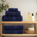 Vidaxl premium washandjes solund 4 stuks marineblauw 30x30 cm 600 g m²