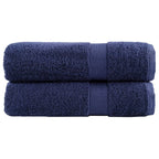 Vidaxl handdoeken solund 2 st 600 g m² 50x100 cm marineblauw