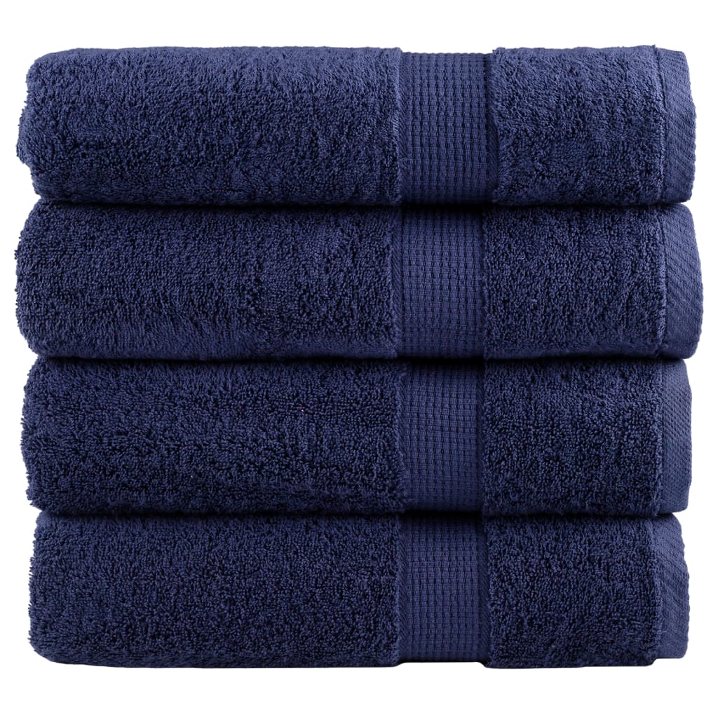 Vidaxl handdoeken solund 4 st 600 g m² 50x100 cm marineblauw