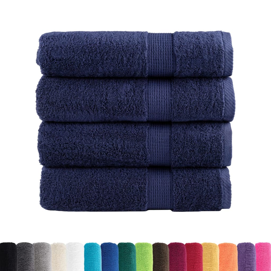 Vidaxl handdoeken solund 4 st 600 g m² 50x100 cm marineblauw