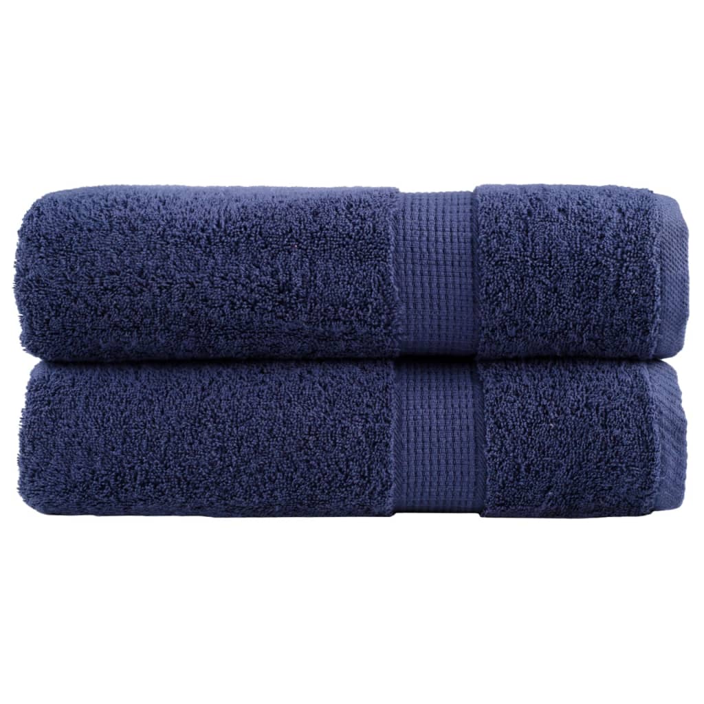 Vidaxl badhanddoeken solund 2 st 600 g m² 70x140 cm marineblauw