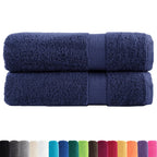 Vidaxl badhanddoeken solund 2 st 600 g m² 100x150 cm marineblauw