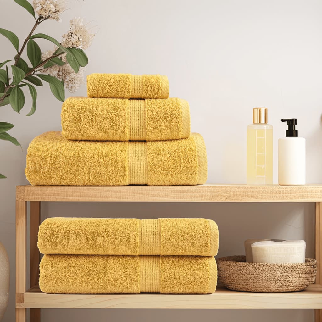 Vidaxl premium washandjes solund 4 stuks goud 30x30cm 600 g m²