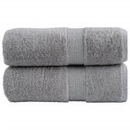 Vidaxl premium washandjes solund 2 stuks grijs 30x30cm 600 g m²