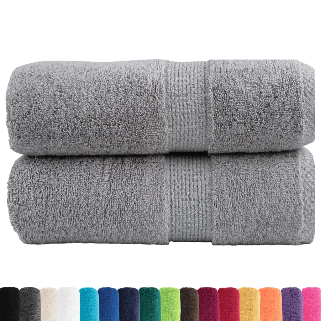 Vidaxl premium washandjes solund 2 stuks grijs 30x30cm 600 g m²