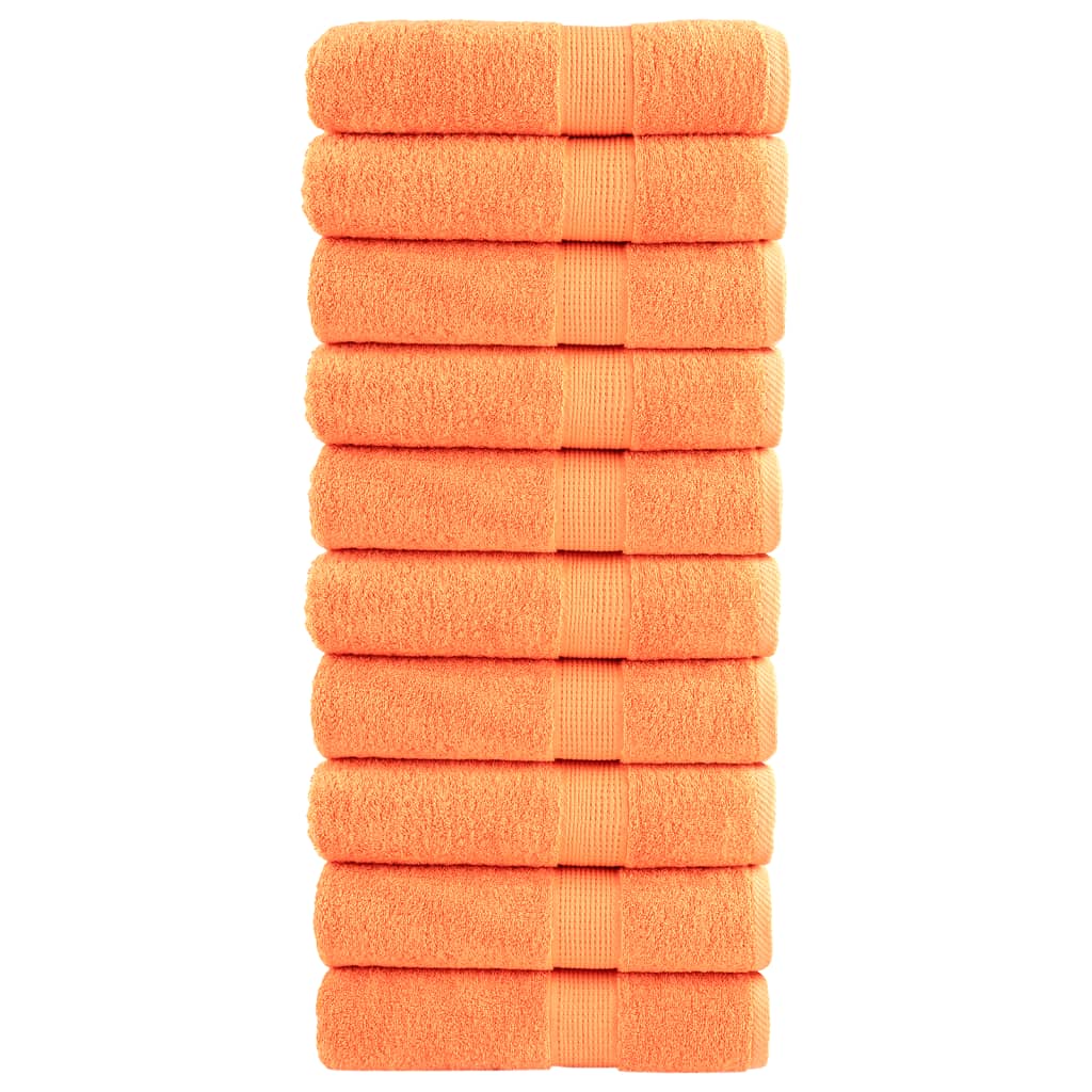 Vidaxl badhanddoeken solund 10 st 600 g m² 70x140 cm oranje