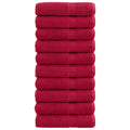 Vidaxl handdoeken solund 10 st 600 g m² 50x100 cm rood