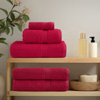 Vidaxl badhanddoeken solund 10 st 600 g m² 70x140 cm rood