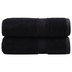 Vidaxl premium washandjes solund 2 st zwart 30x30 cm 600 g m2