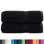 Vidaxl premium washandjes solund 2 st zwart 30x30 cm 600 g m2