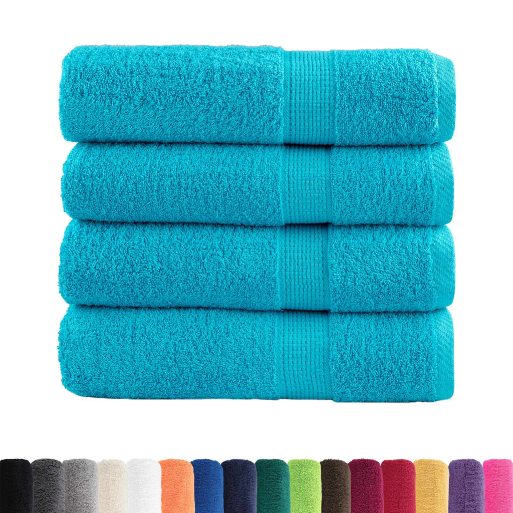 Vidaxl handdoeken solund 4 st 600 g m² 50x100 cm turquoise