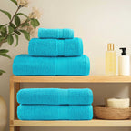 Vidaxl badhanddoeken solund 4 st 600 g m² 70x140 cm turquoise