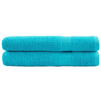 Vidaxl handdoeken solund 2 st 600 g m² 100x200 cm turquoise