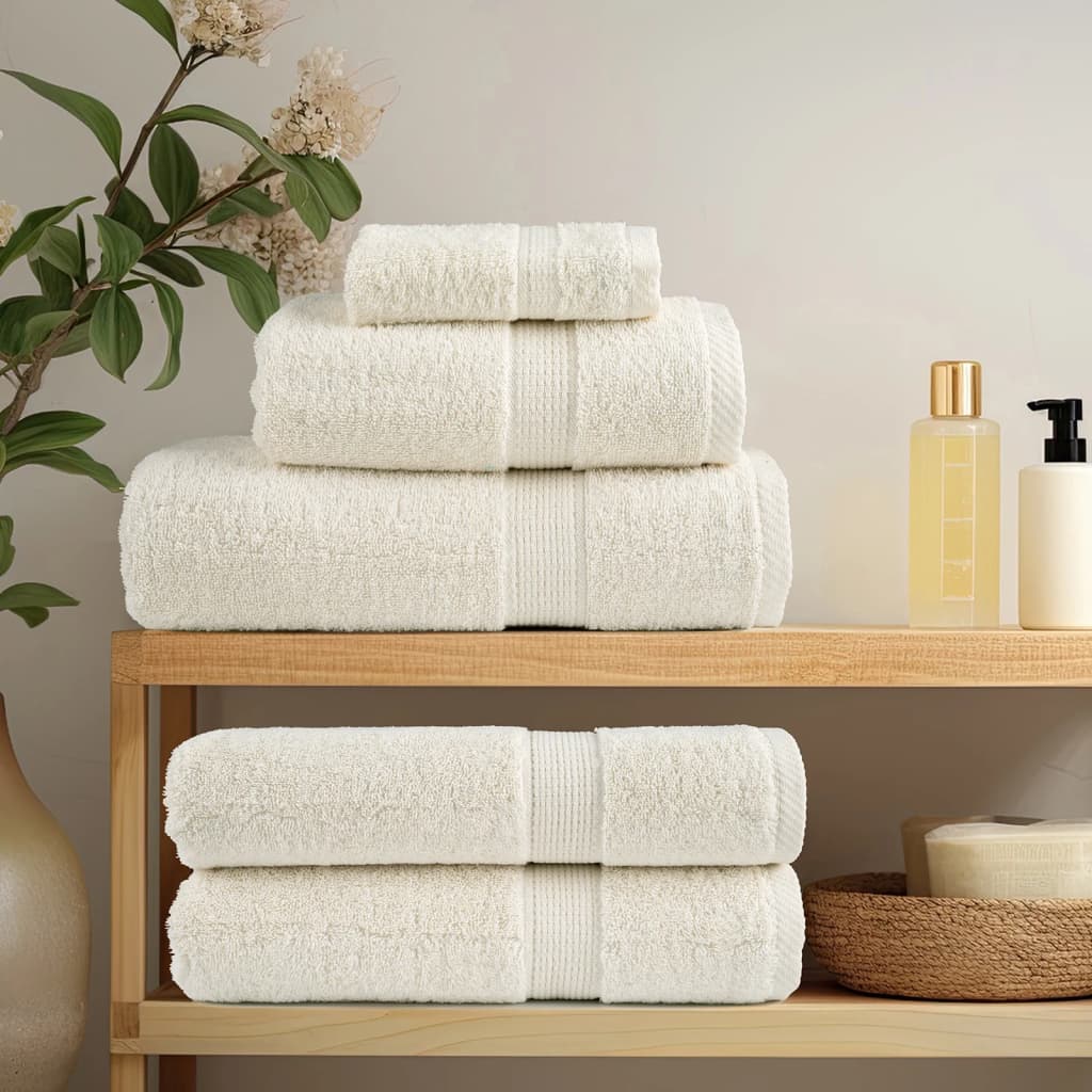 Vidaxl premium washandjes solund 4 stuks crème 30x30 cm 600 g m2