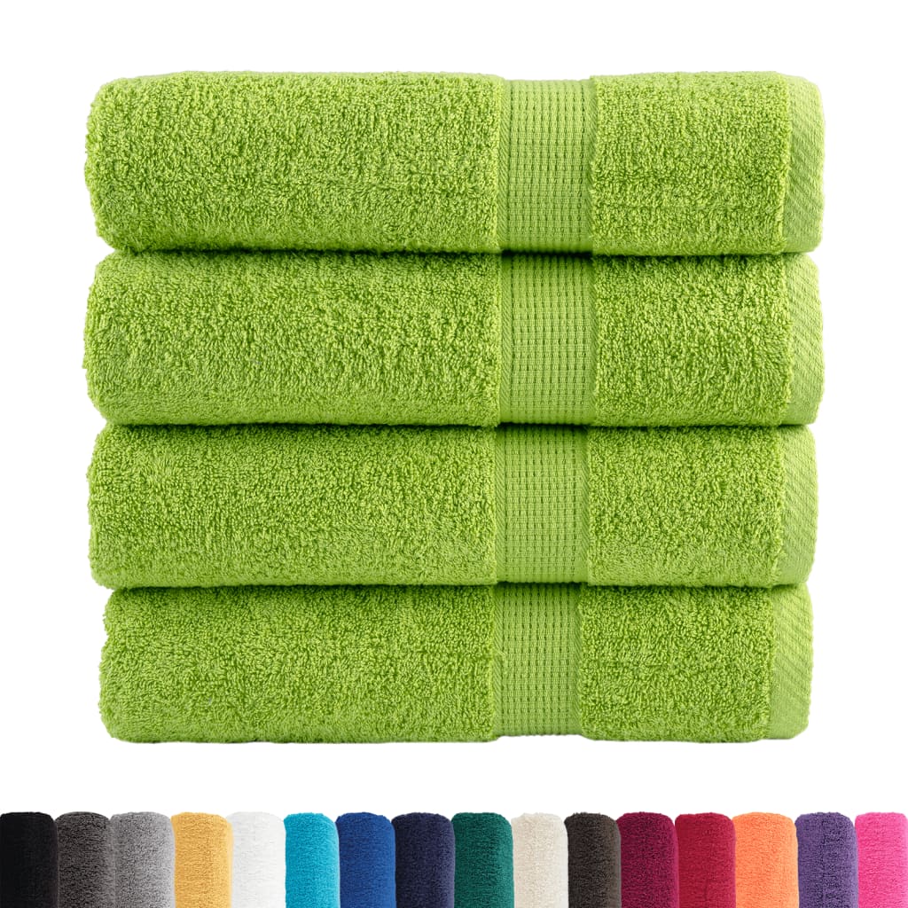 Vidaxl handdoeken solund 4 st 600 g m² 50x100 cm appelgroen