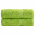 Vidaxl badhanddoeken solund 2 st 600 g m² 70x140 cm appelgroen