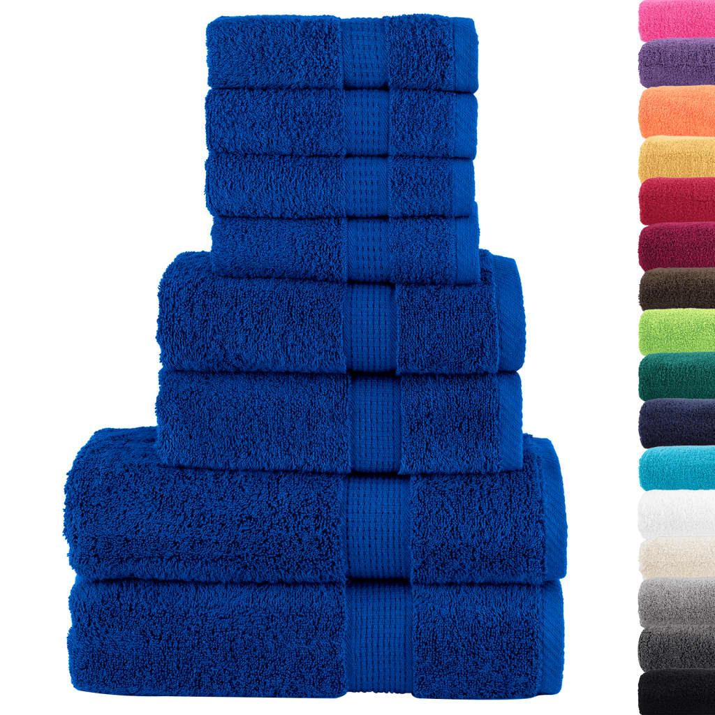 Vidaxl 8-delige handdoekenset solund 600 g m² blauw