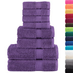 Vidaxl 8-delige handdoekenset solund 600 g m² paars