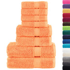 Vidaxl 8-delige handdoekenset solund 600 g m² oranje