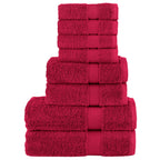 Vidaxl 8-delige handdoekenset solund 600 g m² rood