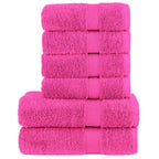 Vidaxl 6-delige handdoekenset solund 600 g m² roze