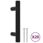 Vidaxl handvatten 20 st 64 mm roestvrij staal zwart