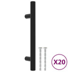Vidaxl handvatten 20 st 96 mm roestvrij staal zwart