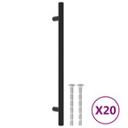 Vidaxl handvatten 20 st 192 mm roestvrij staal zwart