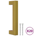 Vidaxl handvatten 20 st 96 mm roestvrij staal goudkleurig