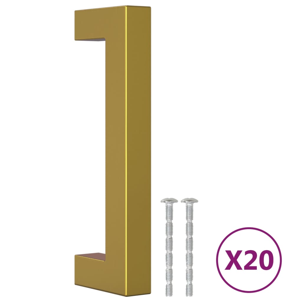 Vidaxl handvatten 20 st 96 mm roestvrij staal goudkleurig