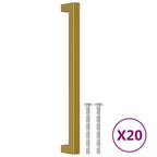 Vidaxl handvatten 20 st 224 mm roestvrij staal goudkleurig