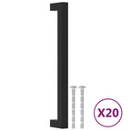 Vidaxl handvatten 20 st 192 mm roestvrij staal zwart
