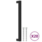 Vidaxl handvatten 20 st 224 mm roestvrij staal zwart