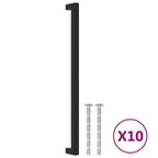 Vidaxl handvatten 10 st 320 mm roestvrij staal zwart