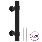 VidaXL Handvatten 20 st 64 mm roestvrij staal zwart