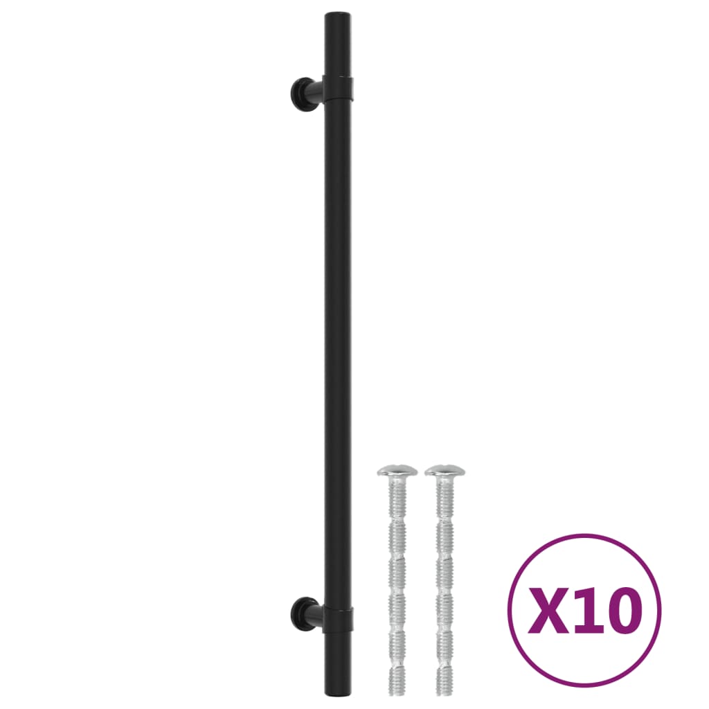 Vidaxl handvatten 10 st 224 mm roestvrij staal zwart