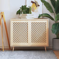 Vidaxl kastdeuren met latwerk 2 st 49,5x69 cm massief grenenhout