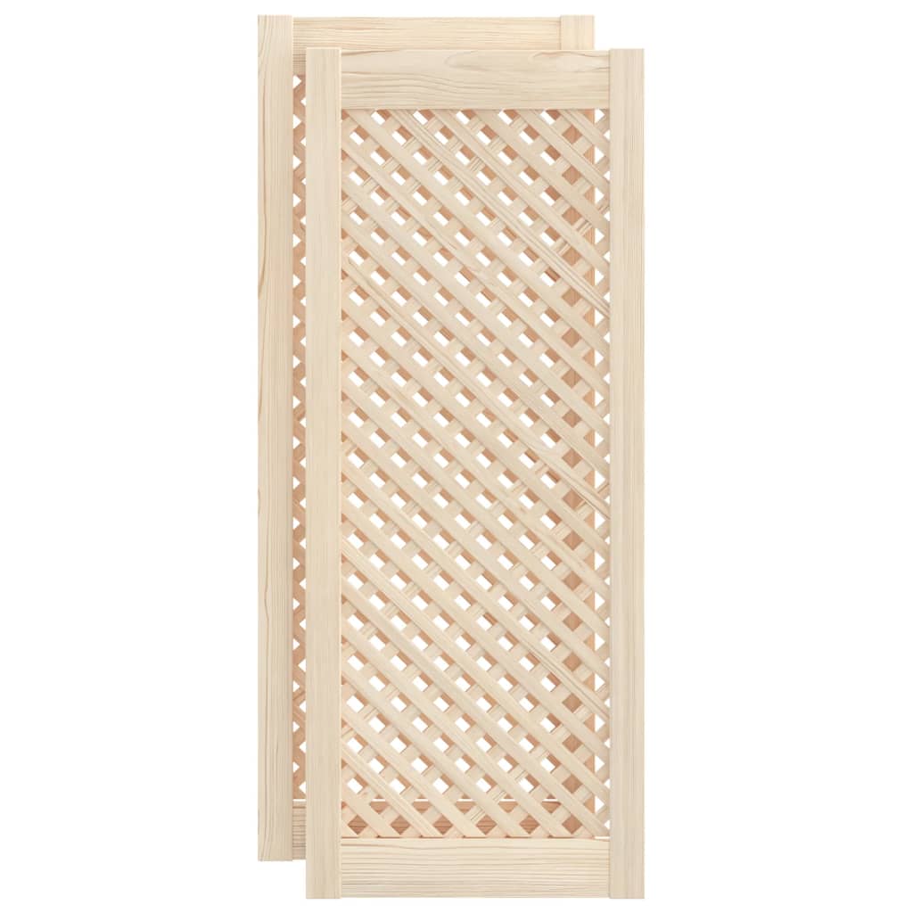 Vidaxl kastdeuren met latwerk 2 st 39,5x99 cm massief grenenhout