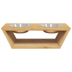 Vidaxl hondenvoerbakken verhoogd 35,5x18x10,5 cm bamboe