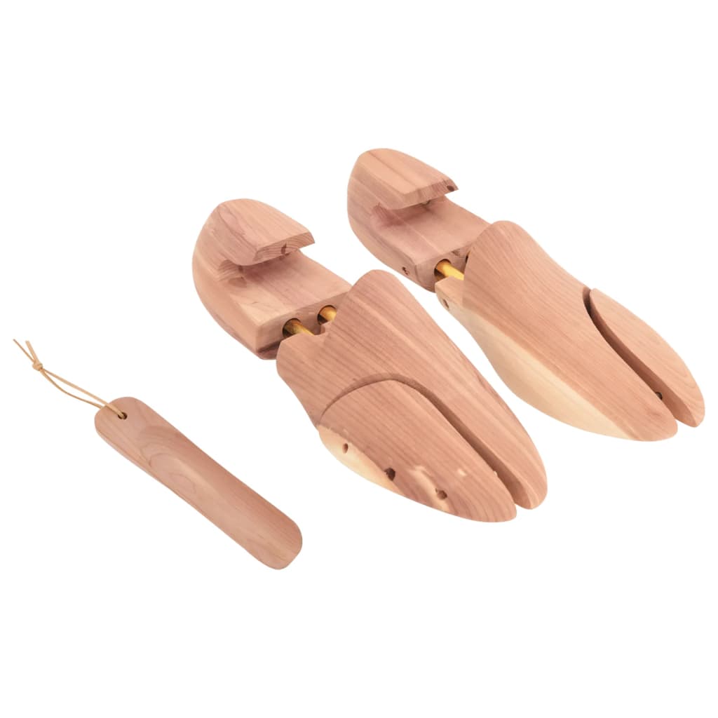 Vidaxl schoenspanner met schoenlepel eu 36-37 massief cederhout